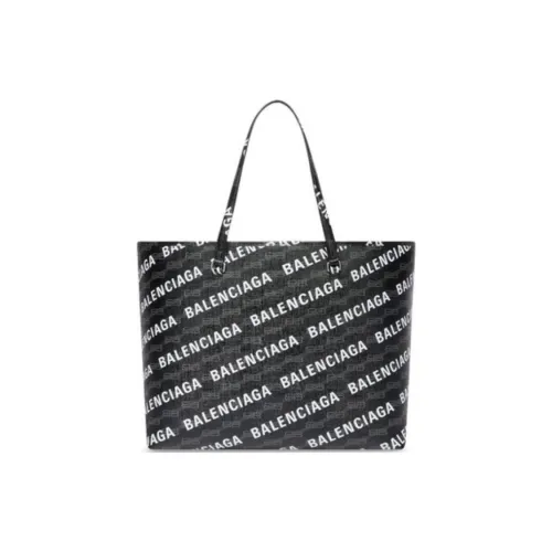 Balenciaga BB MONOGRAM SIGNATURE Coated Canvas Tote Bag, Shopping Bag, Handbag, Shoulder Bag Large Size Men's Black