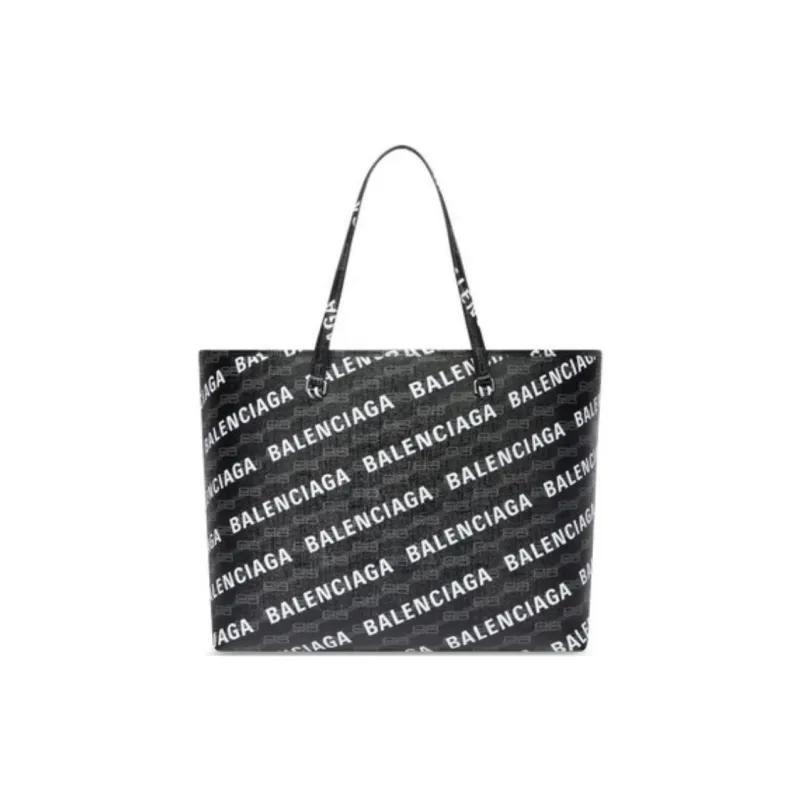 Balenciaga BB MONOGRAM SIGNATURE Coated Canvas Tote Bag, Shopping Bag, Handbag, Shoulder Bag Large Size Men's Black-0