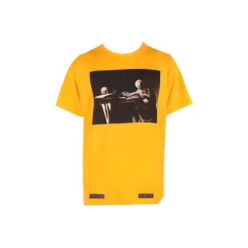 OFF WHITE SS21 Drop Shoulder Sleeve T Shirt Unisex Yellow
