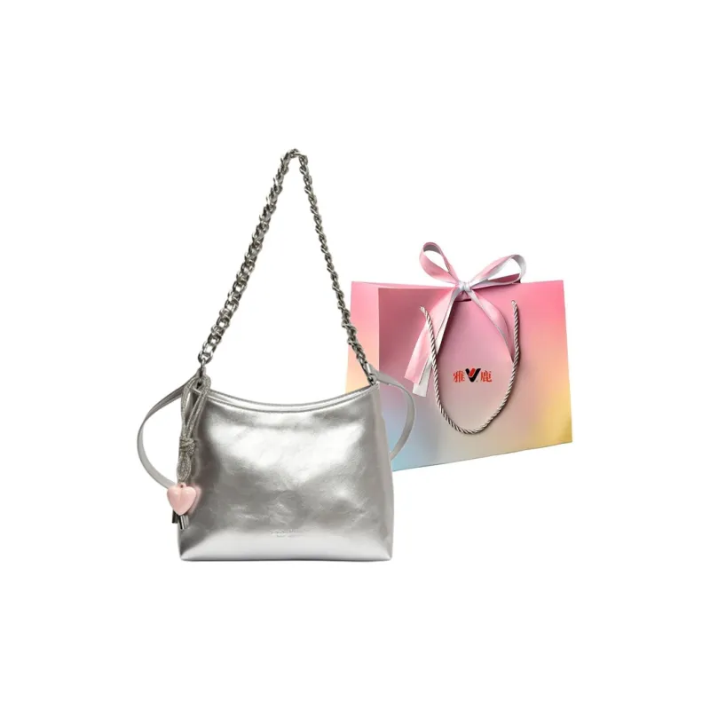 Yalu PU Portable Crossbody Bag, Shoulder Bag Regular Women's White/Silver/Black/Pink-7