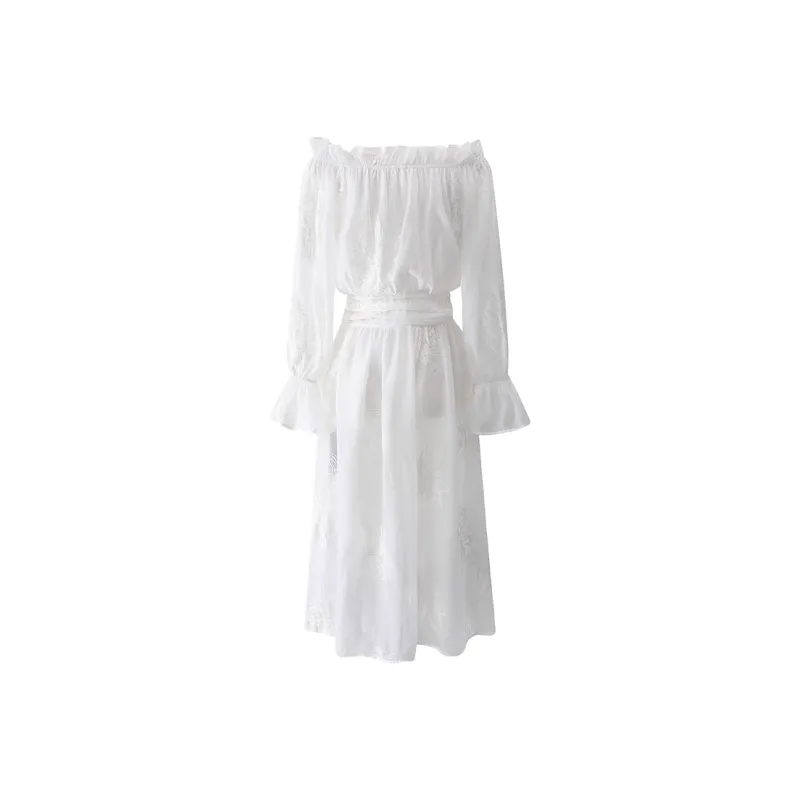 BDGU Long Sleeved Dress Women's White-1