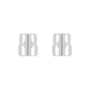 Balenciaga Brass Stud Earrings Women's Silver