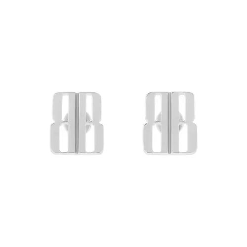 Balenciaga Brass Stud Earrings Women's Silver