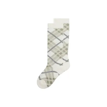 Burberry SS25 Mid Calf Socks Unisex White