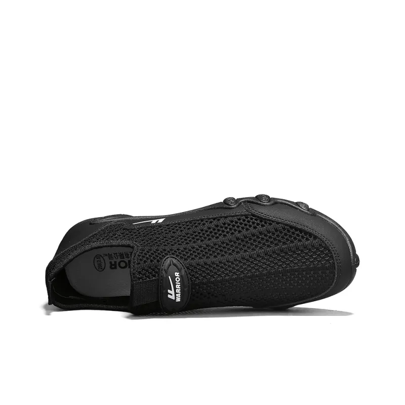 Warrior Slip on Slip on Shoes Wear resistant, Lightweight, Breathable, And Non slip. Low Top Casual Shoes Men's Black-2