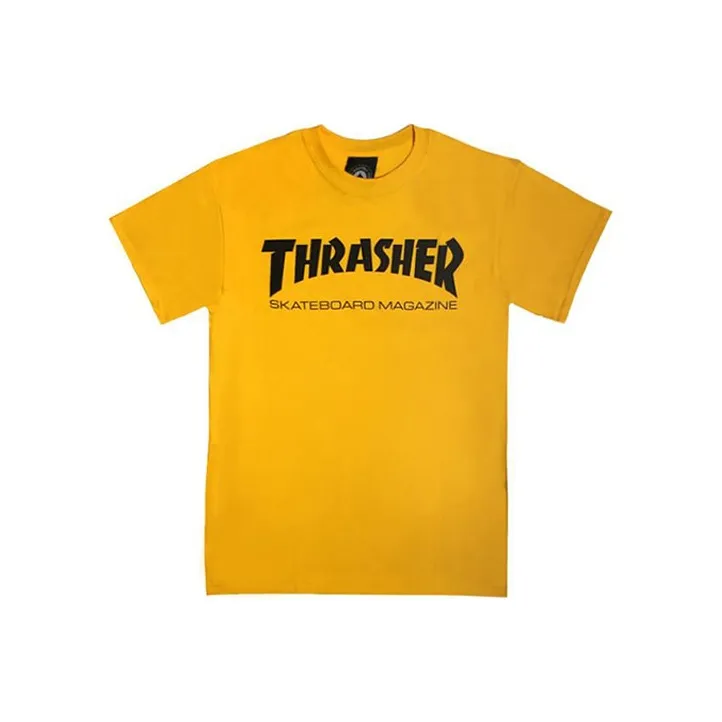 Thrasher Straight T-Shirt US Version Unisex Deep Yellow-0