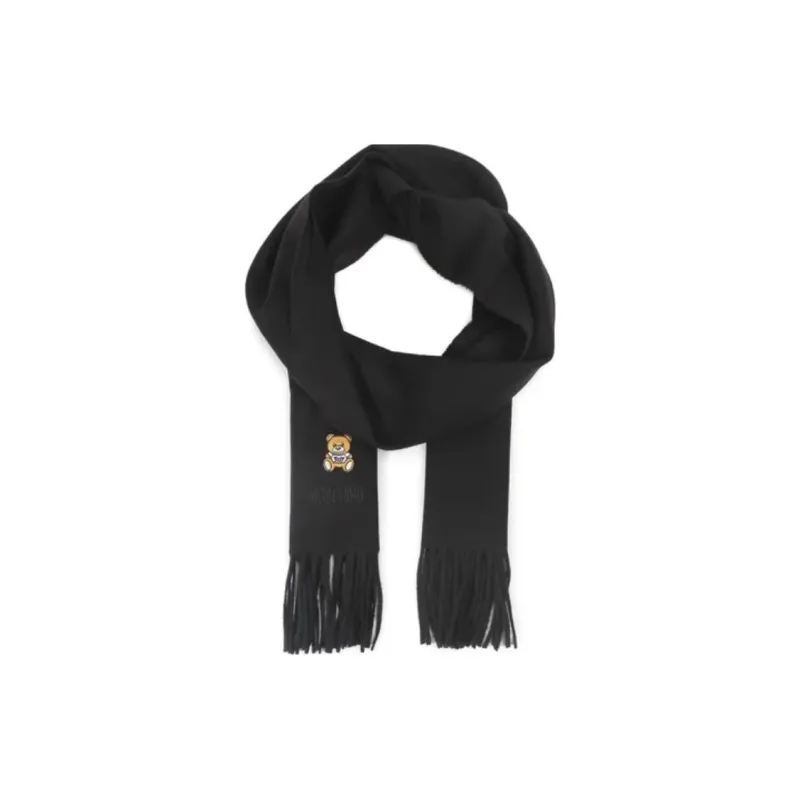 MOSCHINO Wool Knit Scarves Women's Gray-2
