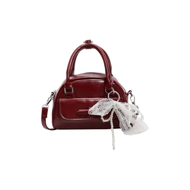 Yalu PU Boston Bag, Shoulder Bag, Crossbody Bag, Handbag Regular Women's Black/Blue/Burgundy/Ecru/Pink-15