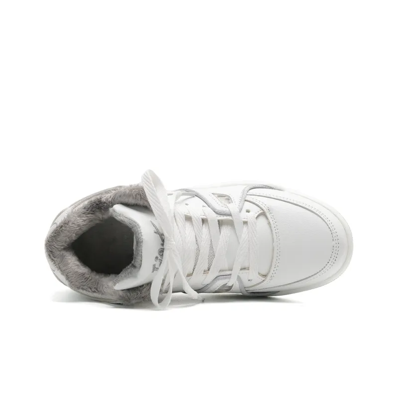 Circle Small Height Increasing Wear Resistant Breathable Slip Resistant Low Top Skateboard Shoes Unisex White-35