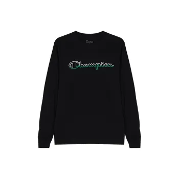 Champion Straight Long Sleeved T Shirt US Version Unisex Black
