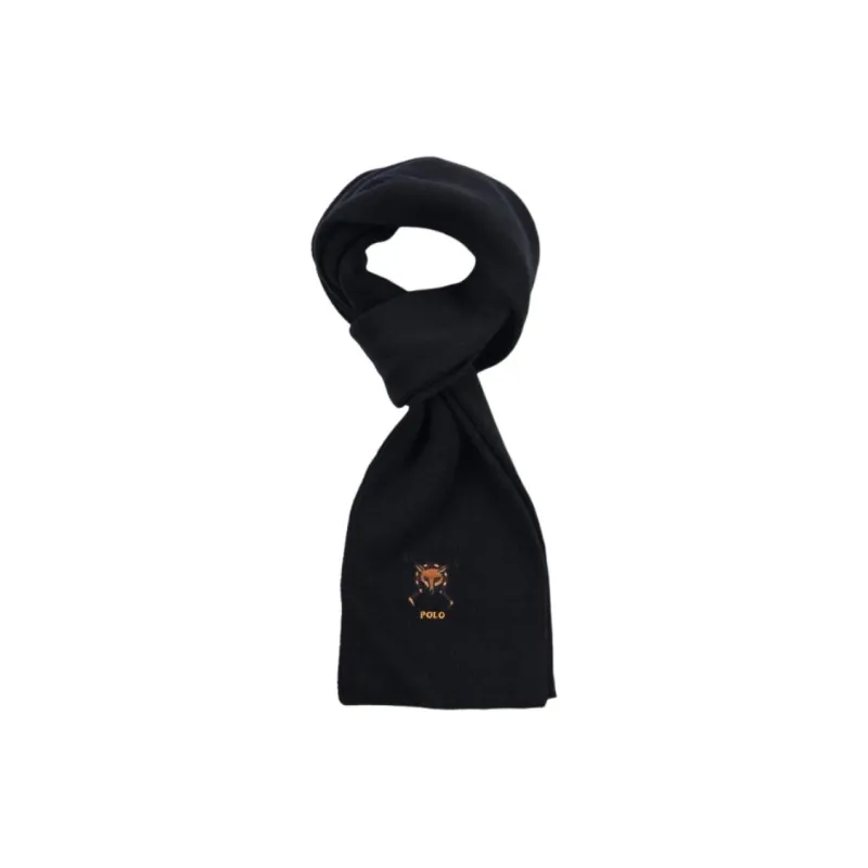 Polo Ralph Lauren Acrylic Knit Scarves Unisex Black-2