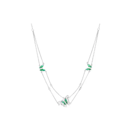Heart Grass S925 Silver Necklaces Women's