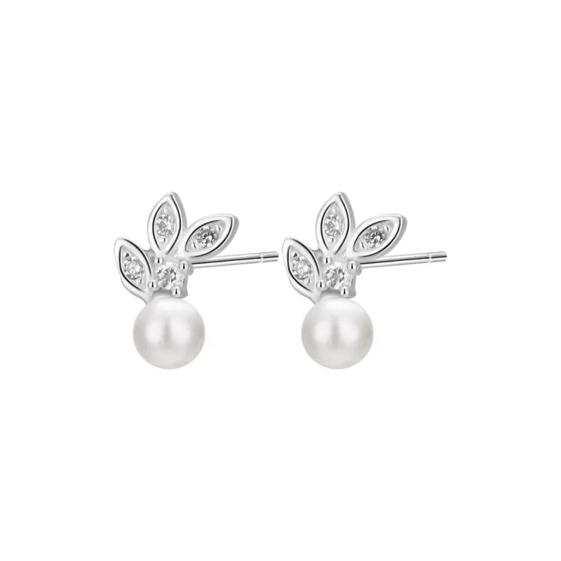 GIFT&CO S999 Fine Silver Stud Earrings Women's-0
