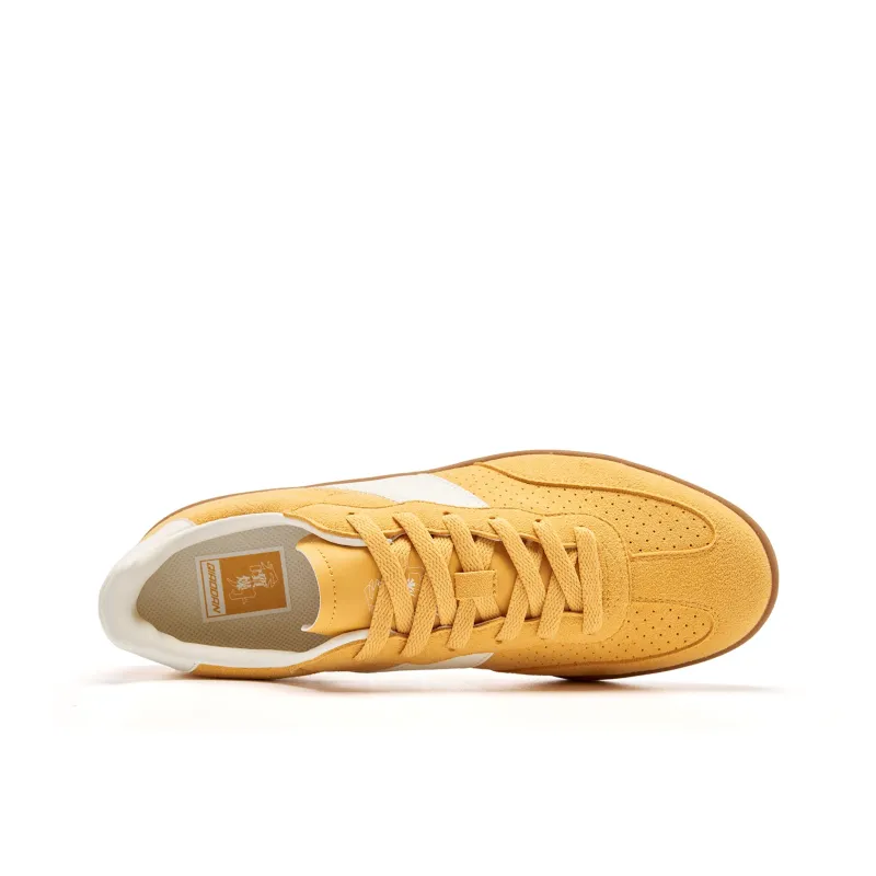 QIAODAN Abrasion Resistant Slip Resistant Low Top Skateboard Shoes Men's Marigold Ivory-3
