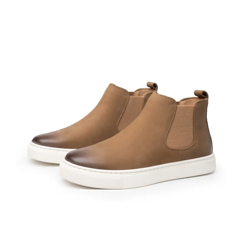 FED Chelsea Boots Men Black/Black White/Khaki-12