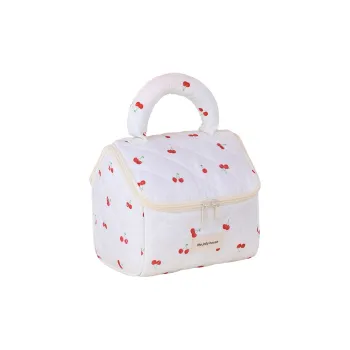Boniu Cotton Makeup Bag Regular Unisex White/Yellow/Pink