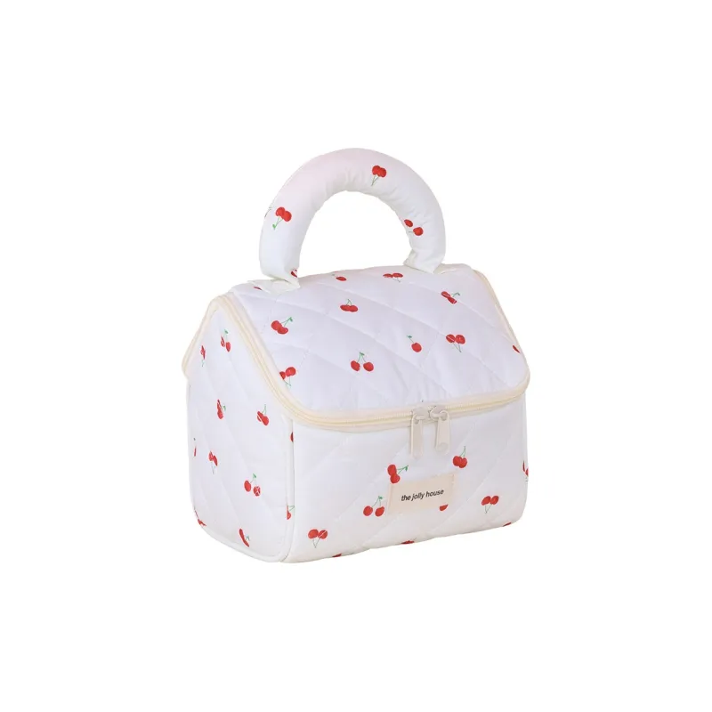 Boniu Cotton Makeup Bag Regular Unisex White/Yellow/Pink-0