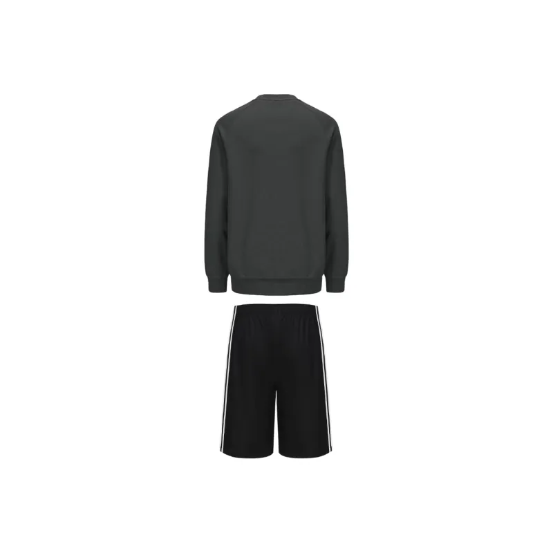 Adidas Casual Sportswear Men's Set Gray/Dark Gray Top+Black Shorts-1