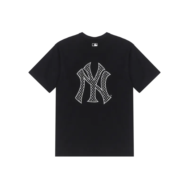MLB Old Flower T Shirts Unisex Black-0