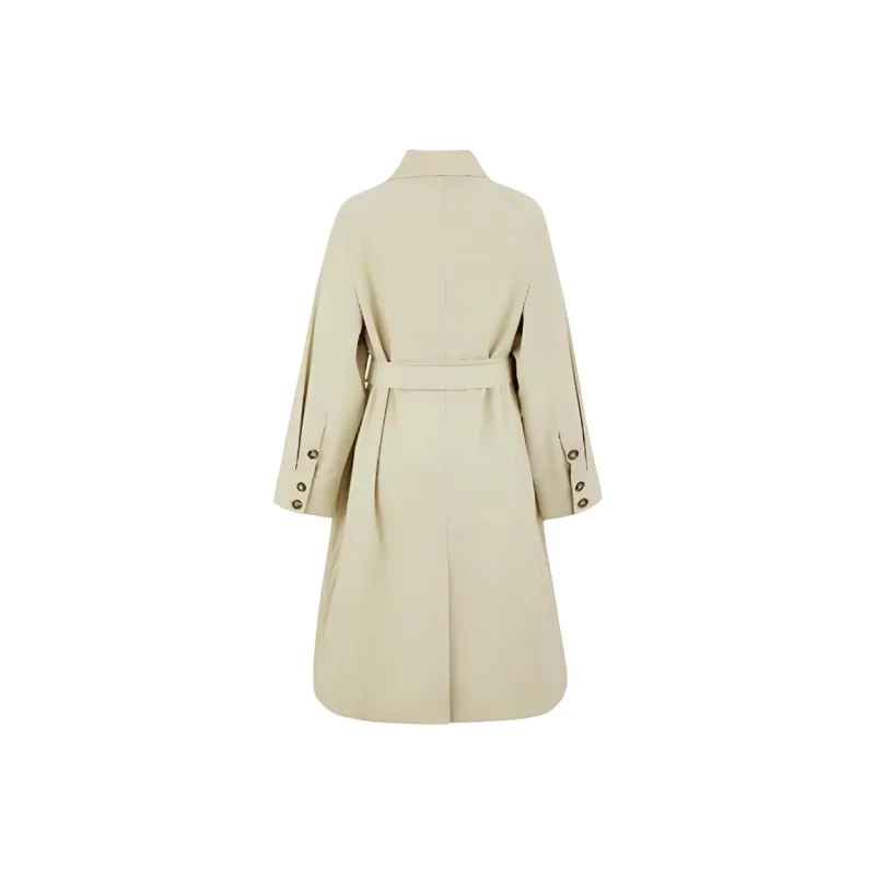 URBAN REVIVO Trench Coat Women's Khaki Brown-1