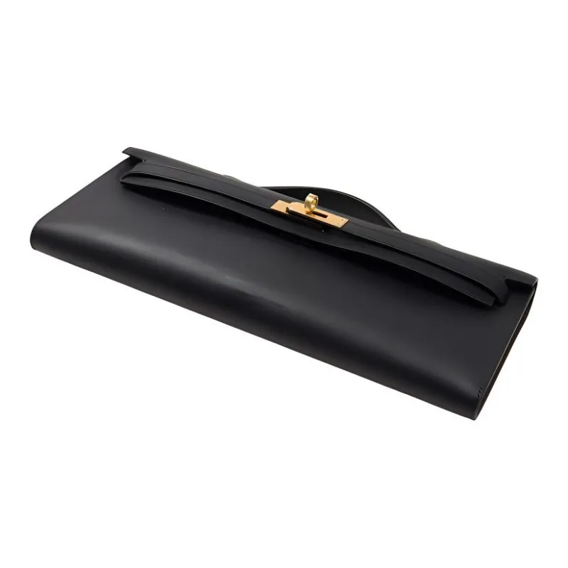 HERMES Swift Calfskin Evening Party Clutch Regular Women's Noir Black-3