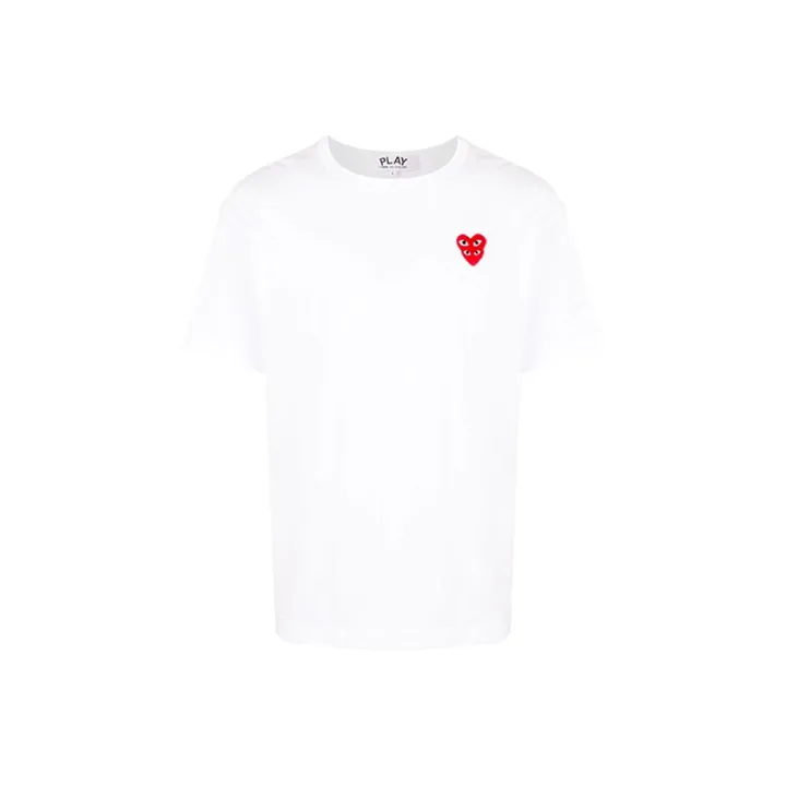 CDG Play Double Red Heart T-shirt White-0