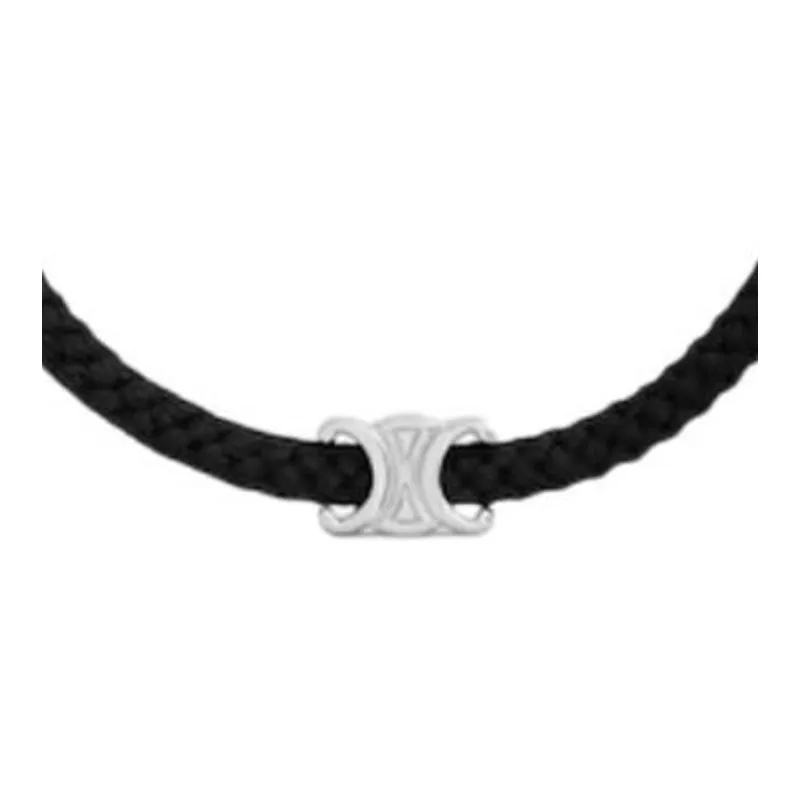 CELINE Triomphe Beach Bracelet In Acrylic And Brass With Rhodium Finish-1