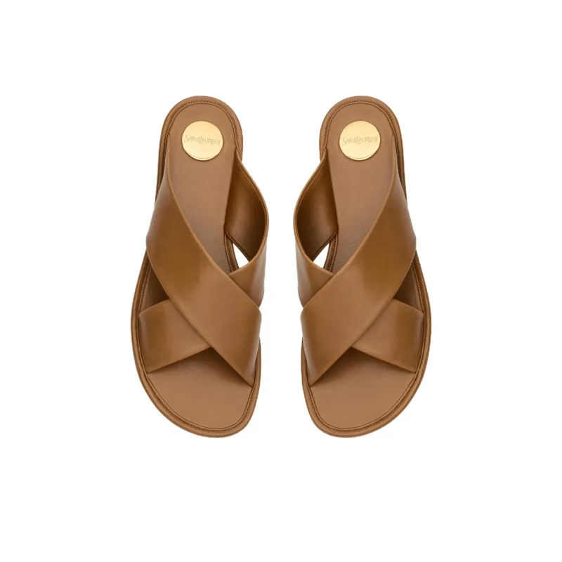 SAINT LAURENT Slide Slippers Women's Brown-3
