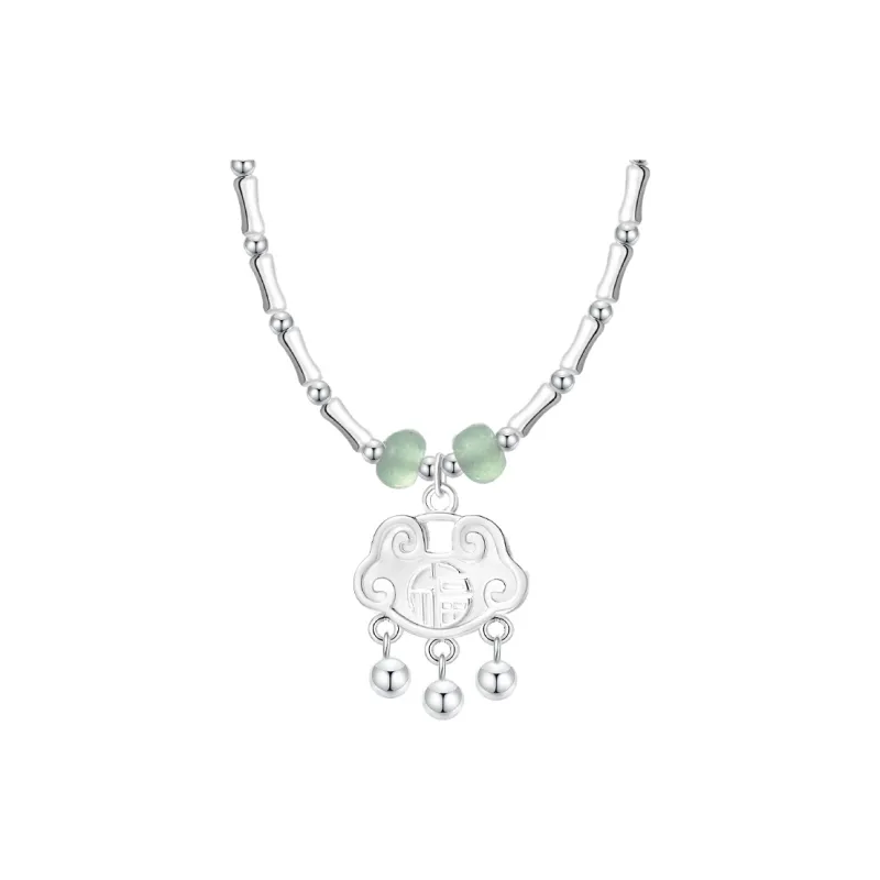 CHINA GOLD 999 Fine Silver Sterling Silver Necklaces Women's-0