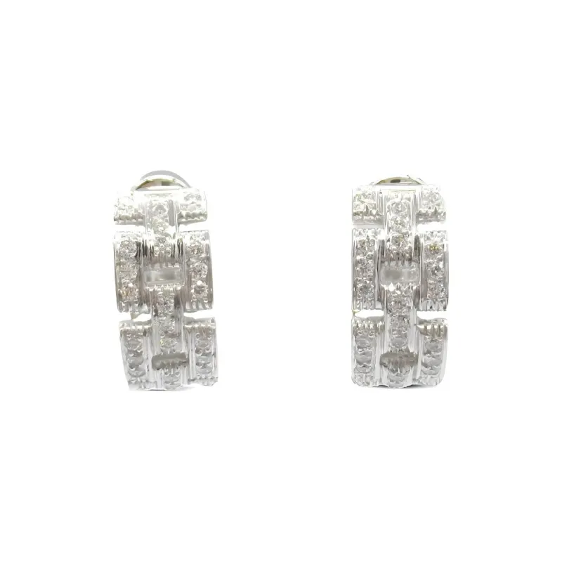 CARTIER 18k White Gold Diamonds Earrings Unisex Silver-0