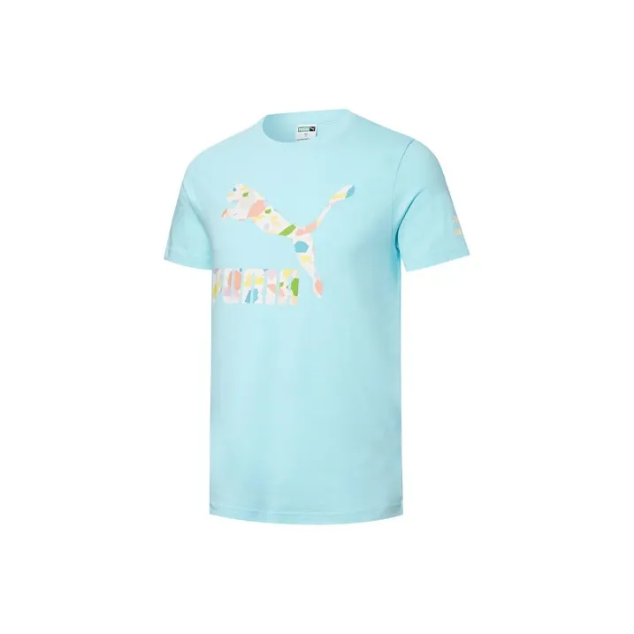 PUMA Set in Sleeve T Shirt Unisex Light Blue-0