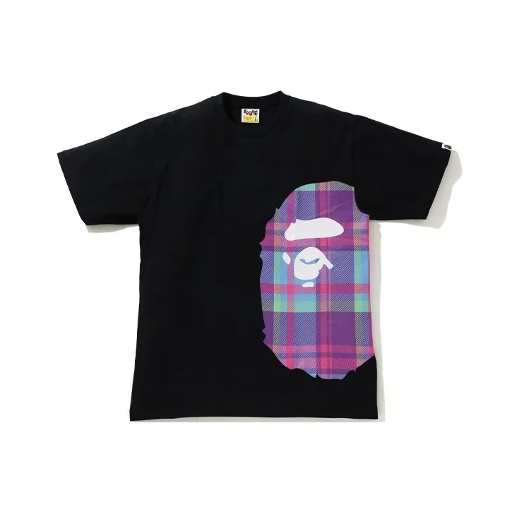 Bape Check Side Big Ape Head Tee-2