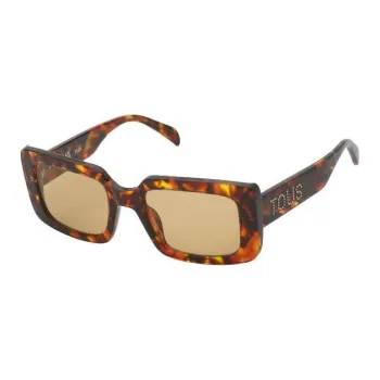 TAOSIXIONG Rectangular Sunglasses Women's Brown