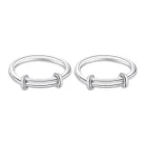 Plain Band Small Bangle Ring, 1 Pair, Silver