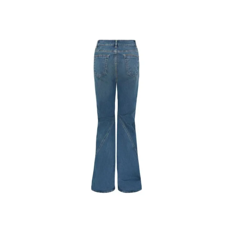 Rick Owens DRKSHDW Denim Bias Bootcut Jeans 'Washed Indigo'-1