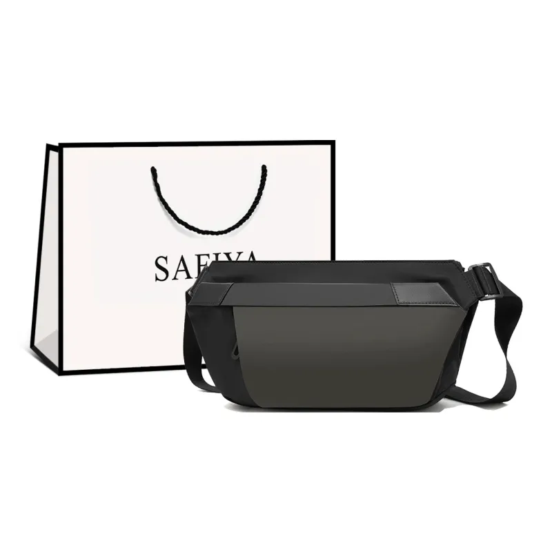 Safiya Fabric Sling Bag Medium Size Men's Black-0