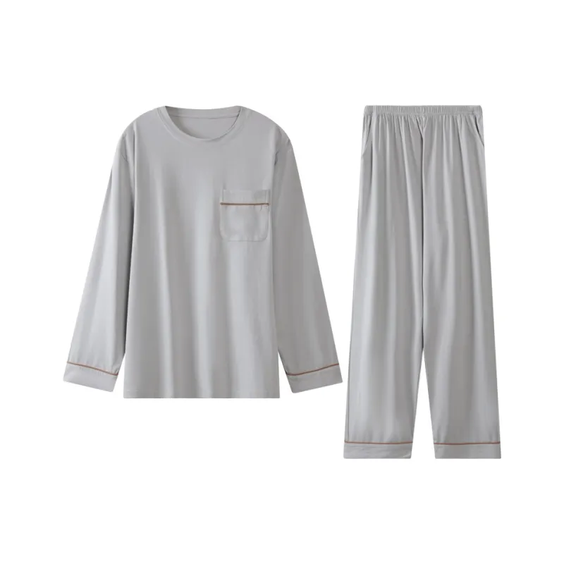 Huggy Kissy Pajama Set Men's Light Gray-0