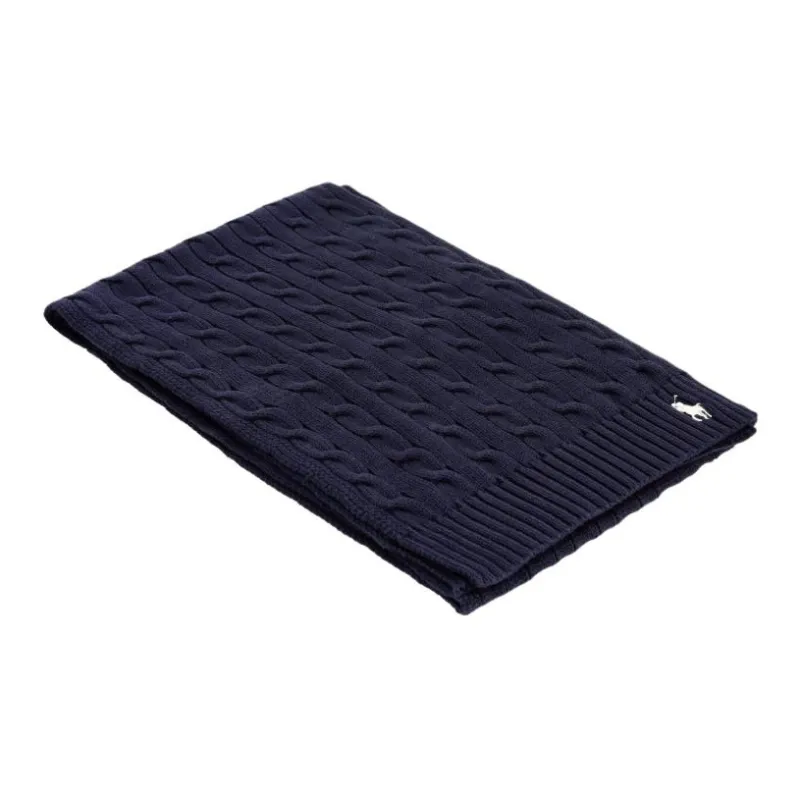 Polo Ralph Lauren Organic Cotton Knit Scarves Unisex Blue-2