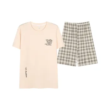 CHUDUAN Pajama Set Unisex Apricot