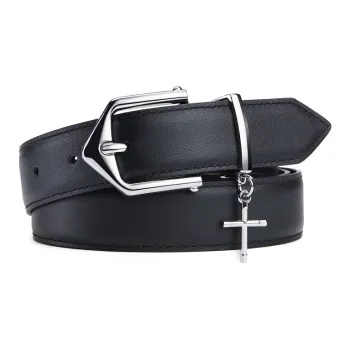 Jeccieziio Cow Leather Belts Women's Silver Width 3cm