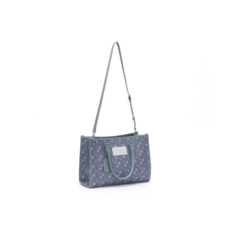 BONSAI STUDIO Microfiber Synthetic Leather One Shoulder Bag, Tote Bag, Shopping Bag, Handbag Regular Women's Blue/Pink-6