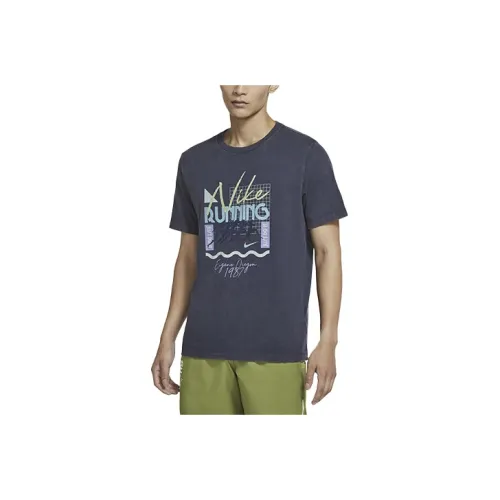 Nike Dri Fit T Shirts Men Obsidian Color