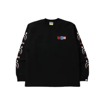 A BATHING APE Wgm Shark Relaxed Fit L/S Tee