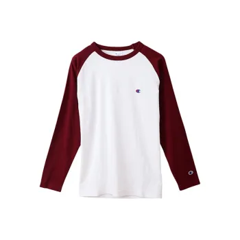 Champion T Shirts Unisex White Burgundy