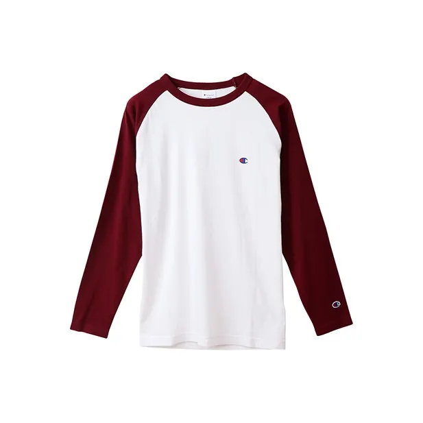 Champion T Shirts Unisex White Burgundy-0