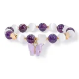 Amethyst Cat Eye Beaded Bracelet
