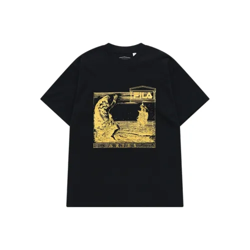 FILA FUSION x Aries Collaboration Collection T Shirt Unisex Pitch Black