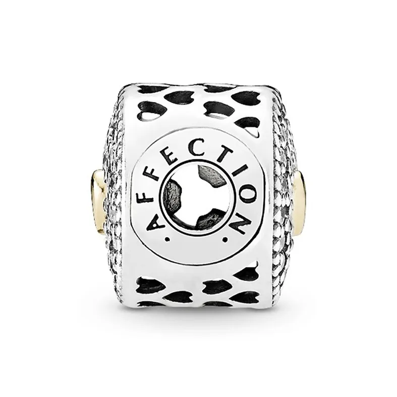Pandora 925 Sterling Silver With 14K Gold Pendants Women's-1