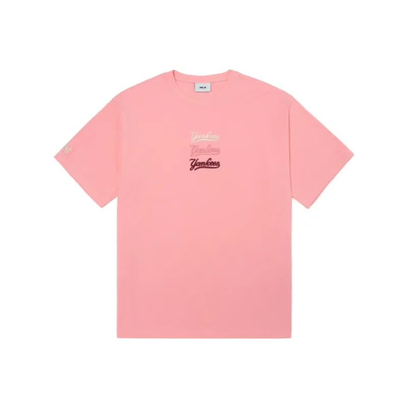MLB New York Yankees T Shirts Unisex Coral Pink-0