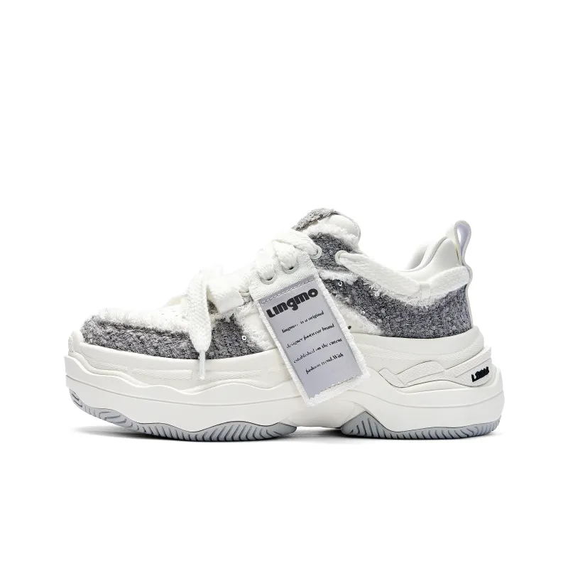 LINGMO Casual Shoes Unisex Low Top White, Blue, Gray-12